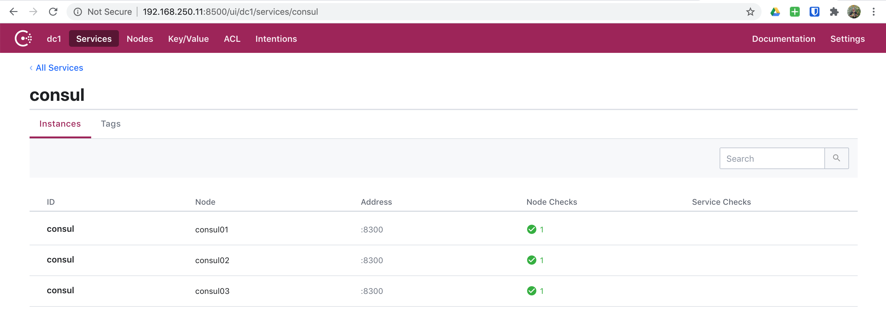 Consul UI - Services - Consul